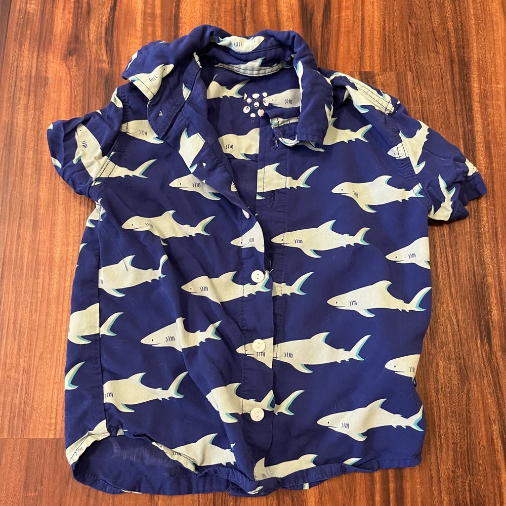Kickee Pants 2T Shark Toddler Boy Polo Button Up